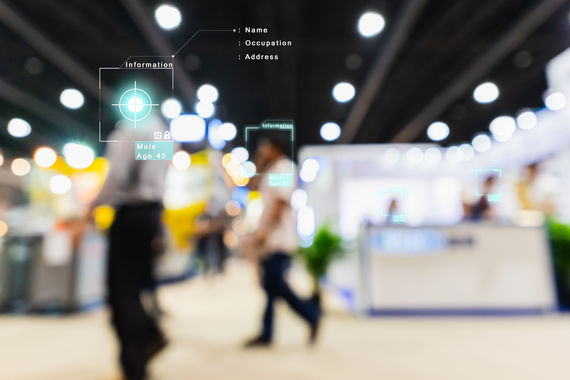 AI (artificial intelligence) and face recognition concept